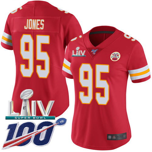 Kansas City Chiefs Nike #95 Chris Jones Red Super Bowl LIV 2020 Team Color Women Stitched NFL 100th Season Vapor Untouchable Limited Jersey->youth nfl jersey->Youth Jersey